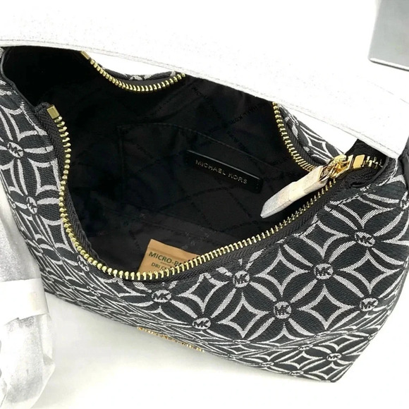 Michael Kors Ember Small Logo Jacquard Messenger Bag Black - Picture 10 of 11